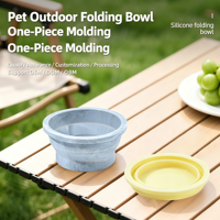 Bol pliable pour animaux de compagnie en silicone écologique, durable, moderne, anti-fuite, portable, pliable, pour chiens et chats, pour les voyages en plein air