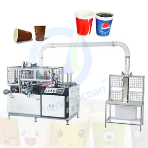 OCEAN 2023 High Speed Open Cam Single Plate Folding Form Take Away Carton Coffee Paper Cup Machine in Japan