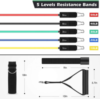 Offre Spéciale Kit de bande de résistance robuste pour l'entraînement de force exercice de fitness 11 pièces kit d'entraînement de tubes de bande de résistance en latex