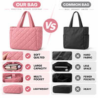 Sac fourre-tout matelassé personnalisé en polyester pour femme, idéal pour le quotidien, le travail, le shopping, grande capacité, léger, sac à bandoulière matelassé