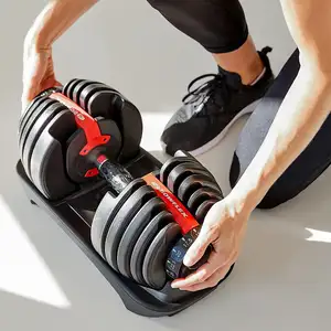 Set Dumbbell Gym berat gratis, peralatan latihan kekuatan inti Dumbbell cepat dapat disesuaikan 40kg/24kg/52lb/90lb