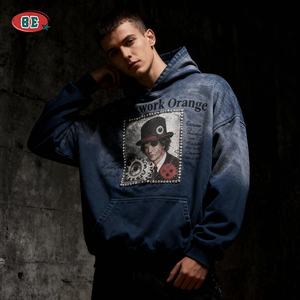 Produttori di <span class=keywords><strong>Abbigliamento</strong></span> Maschile, Felpe Oversize di Alta Qualità con Effetto Sbiadito, Streetwear in Cotone, Taglie Grandi - Product Image 2