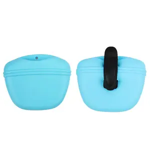 Dog Treat Pouch Silicone Portable Dog Treat Bag Food Snack Pouch Haversack Pet Training Pocket With Clip And Magnetic Closing