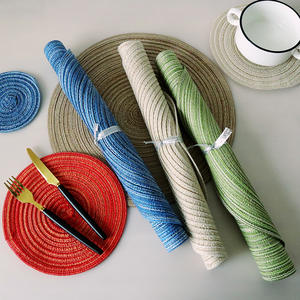 Sets de table ronds en PP de style nordique, couleur unie, isolants thermiques, pour usage domestique, lavables en machine - Product Image 4