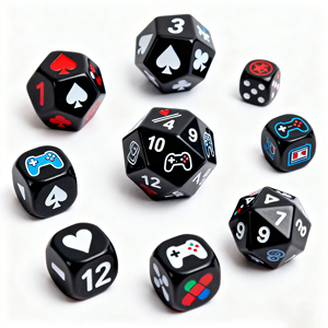 Dés en acrylique multicolores de 16 mm D6 D12 pour jeux de société éducatifs, jeu de dés familial à quatre règles de l'arithmétique - Product Image 1