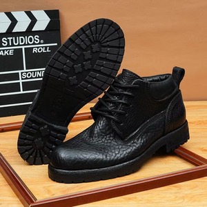 Zapatos de Cuero de Alta Gama para Hombre, Estilo Británico Moderno, Botas con Suela de Cuero Genuino, Versátiles y Clásicas Retro - Product Image 1