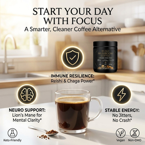 Caffè in Polvere Super Funghi 10 in 1: Lion's Mane, Hedgehog King, Trumpet, Chaga, Cordyceps, Shiitake - Migliora Energia <span class=keywords><strong>e</strong></span> Concentrazione - Product Image 3