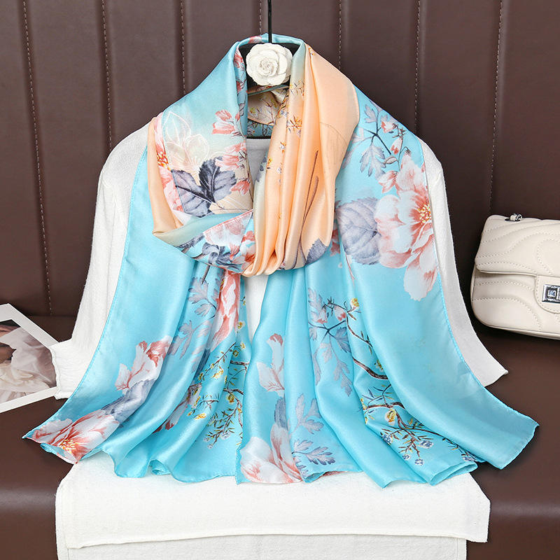 Fancy Printed Hijab Silk Scarf Cute Elegant Design Head Scarf