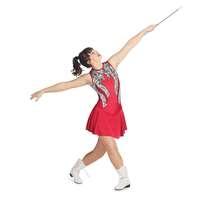 Robe de danse Majorette personnalisée pour filles-Uniforme de performance Majorette orné de paillettes avec jupe à volants pour le défilé et la scène