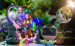 حديقة تمثال الفيل في الهواء الطلق سقي الشمسية أدى بطارية تعمل بالطاقة RGB أضواء - Product Image 6