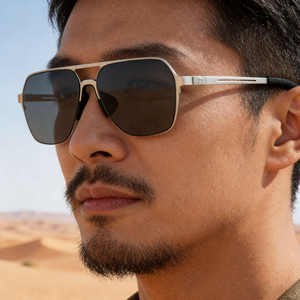 Lunettes de soleil polarisées à monture carrée Ks-3977 pour hommes, monture en métal noir et plastique, protection UV400, pare-soleil d'extérieur - Product Image 3