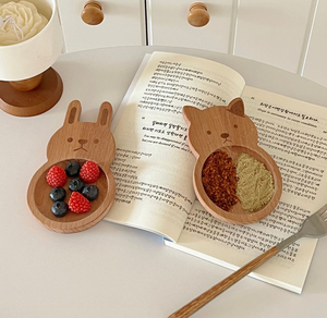 Ensemble de 2 sauces à trempage créatives en bois de hêtre pour marmite chaude pour chat et lapin Vaisselle en bois et sauces à trempage créatives pour jus de tomate - Product Image 6