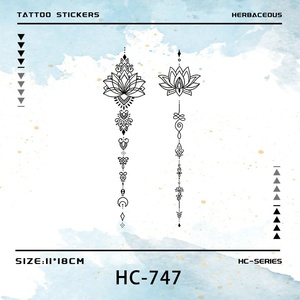 Pegatinas de <span class=keywords><strong>Tatuajes</strong></span> Realistas con Letras, Estilo Herbal, Semipermanentes, de Lujo, Simulan <span class=keywords><strong>Tatuajes</strong></span> para <span class=keywords><strong>Brazo</strong></span>, Muñeca y Espalda de Mujer, Color Negro - Product Image 3