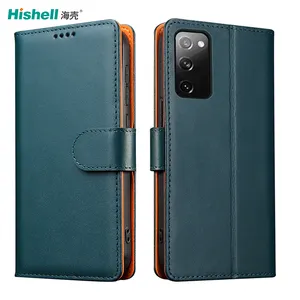 Business Phone Cover with Multi Card Slot Design Flip Free Hands PU Leather Case for Samsung S20 FE