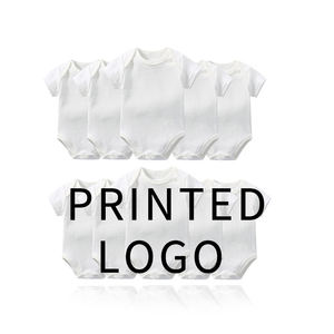 Custom logo Wholesale 100% Organic Cotton White onesies Short Sleeve Bodysuits <strong>Infant</strong>&amp;toddler Rompers Baby Clothes - Product Image 1