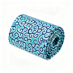<span class=keywords><strong>Tissu</strong></span> africain imprimé à la cire parfumée à l'huile de rose, 100% coton satiné, motif Ankara royal, rayures <span class=keywords><strong>bleu</strong></span> clair et feuilles de vigne, 6 yards, pour foulard - Product Image 5
