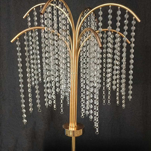 Support de Centre de <span class=keywords><strong>Table</strong></span> de Mariage en Cristal Doré, Support à Fleurs pour Hôtel, Mariage, Fête, Décoration de <span class=keywords><strong>Table</strong></span> de Banquet - Product Image 6