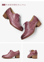 Chaussures Oxford à lacets pour femmes en cuir véritable, plateforme, talons vintage d'été, tendance rétro de marque russe, respirantes
