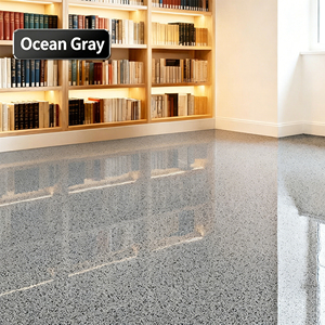 Peinture de sol auto-nivelante effet marbre, revêtement de béton pour atelier industriel, époxy résistant à l'usure pour extérieur avec sable de quartz coloré - Product Image 3