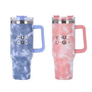 Custom Fluid Quartz Tumbler 40oz Vacuum Insulated Stainless Steel Coffee Mug with Handle for Outdoor Travel and Home Use Persona - Product Image 2
