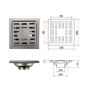 JOYHOO Cống Thoát Sàn Chống Mùi Thiết Kế Hiện Đại Cống Thoát Sàn Nhà Tắm Cống Thoát Sàn Bằng Thép Không Gỉ - Product Image 2
