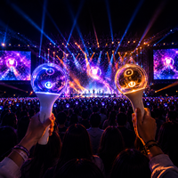 Longstargift - Luces LED de Alta Potencia Programables y Sincronizadas con Batería, Ideales para Conciertos y Eventos, Interacción con el Público