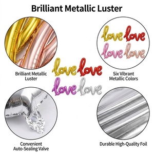 Decorazioni per Festa di San Valentino, Palloncini 'I Love You' in Elio, Oro Rosa, Dorato, Rosso, Mini Palloncini a Forma di Lettere in Mylar - Product Image 3