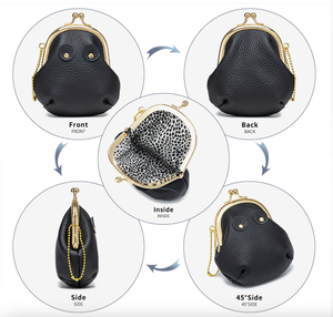 Sac Ando en cuir de vachette véritable, mini porte-monnaie mignon avec fermoir à pression, petite pochette à bijoux et à rouge à lèvres pour femmes - Product Image 4