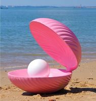 Statue de coquille de mer géante banc en résine avec perles accessoires de fruits de mer pour centre de table de mariage