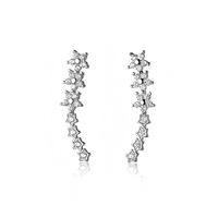 Boucles d'oreilles tendance pour femmes, très populaires, avec zircon brillant, motif étoile et fleur, bijoux fantaisie avec livraison directe
