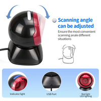 Lecteur de codes-barres à détection automatique à 360 degrés haute vitesse, lecteur de codes-barres de bureau USB 2D CMOS QR pour supermarché