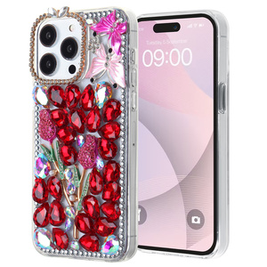 Tùy Chỉnh Long Lanh Bling Đầy Đủ Kim Cương Chống Sốc Không Thấm Nước Nữ Tính Sang Trọng Kingsoul TPU + PC + Glass Kim Cương Điện Thoại Di Động Trường Hợp - Product Image 6