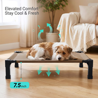 Faltbares Metall-Hundebett mit erhöhtem Boden, atmungsaktives Netz, erhöhtes Haustierbett für drinnen und draußen, wasserdicht, kühlend, Sommer-Haustierkäfig