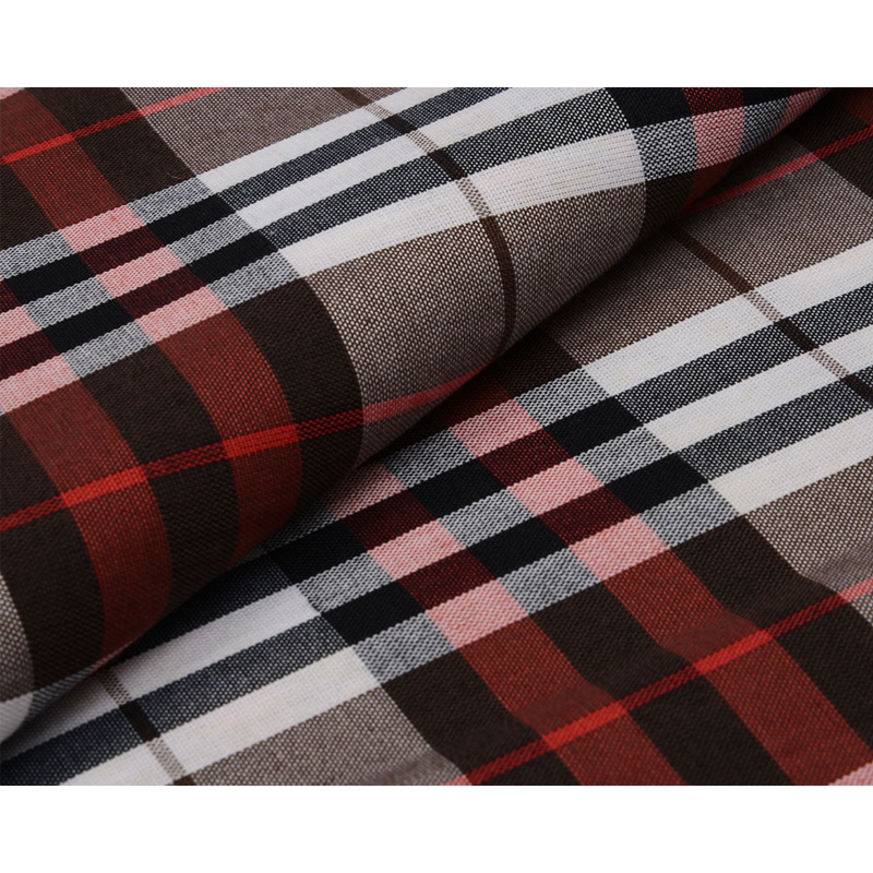 Flanelle Teinte En fil À Carreaux Marron/Rouge/Blanc/Noir Robe Tissu