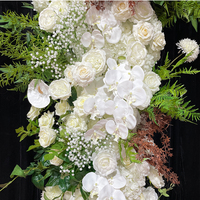Arche de mariage en métal Sunwedding avec roses en soie, fleurs artificielles, toile de fond personnalisable en couleur pour mariage