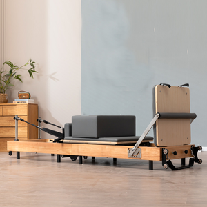 Equipo <span class=keywords><strong>de</strong></span> Fitness <span class=keywords><strong>de</strong></span> Alta Calidad, Reformer <span class=keywords><strong>de</strong></span> Pilates Plegable <span class=keywords><strong>de</strong></span> Madera <span class=keywords><strong>de</strong></span> Roble, para Entrenamiento <span class=keywords><strong>de</strong></span> Yoga, Uso en Gimnasio, Hogar o Estudio, Resistente - Product Image 4