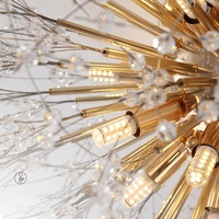 Plafonnier moderne et épuré en cristal, motif Pissenlit Luciole Nordique, pour salon, porche, escalier, chambre et salle à manger