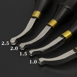Trimmer <span class=keywords><strong>per</strong></span> Bordi in Pelle, Curvo, Pressato, Stirato e Marcato, Manico in Ebano, Lucidato, Strumento <span class=keywords><strong>per</strong></span> Arte del Cuoio Fai-da-Te - Product Image 3