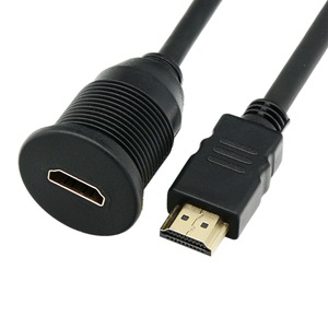 Cable de extensión HDMI macho a hembra, resistente al agua, para coche, motocicleta, barco, Panel de salpicadero, todo de cobre, negro - Product Image 4