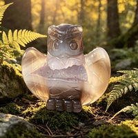Sculpture d'animal en agate naturelle, figurine d'animal en cristal sculptée à la main, statue en agate druzy pour la décoration de la maison, cadeau