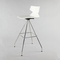 Tabouret de bar haut pivotant à 360 degrés en acier inoxydable moderne avec pieds en plastique, conforme à la norme ANSI/BIFMA, pour la maison, le bar, la salle à manger et l'hôtellerie