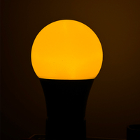 Ampoule LED globe ambrée dimmable E26/E27 A60 avec source SMD, anti-lumière bleue, sans scintillement, CRI élevé Ra98, pour usage résidentiel