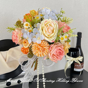 <span class=keywords><strong>Bouquet</strong></span> de mariée Monet Garden, fleurs artificielles en soie, pour la pose de photos de mariage, fiançailles, banquet, enregistrement de mariage - Product Image 1