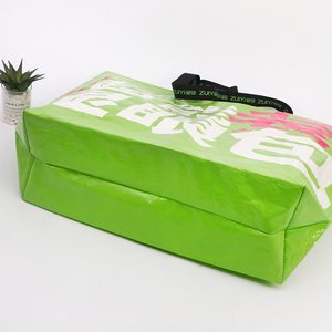 High Quality Neon Green PP Woven Shopping <strong>Bag</strong> Bold Slogan Print Reusable Carryall For Street Style Outings And Trendy Hangouts - Product Image 4