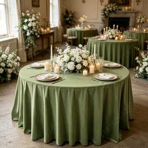 ANNIELU <span class=keywords><strong>Tovaglia</strong></span> Rotonda in Velluto Opaco di Alta Qualità 120 Pollici <span class=keywords><strong>Verde</strong></span> per Eventi, Matrimoni e Decorazioni per Feste - Product Image 5