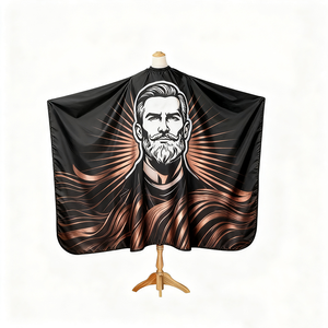 ผ้าคลุมตัดผม Wanmei Custom Stylist สำหรับร้านทำผม ผ้าคลุมตัดผมบาร์เบอร์ ผ้าโพลีเอสเตอร์เนื้อนุ่ม พิมพ์ลายโลโก้ตามสั่ง สำหรับตัดผมผู้ชาย ทำผม - Product Image 5