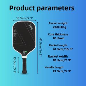 En Stock, Juego <span class=keywords><strong>de</strong></span> Palas <span class=keywords><strong>de</strong></span> Pickleball <span class=keywords><strong>de</strong></span> Fibra <span class=keywords><strong>de</strong></span> Carbono al por Mayor, Acabado Mate, Potencia <span class=keywords><strong>de</strong></span> Giro, para Entrenamiento, 41.5cm, 230g - Product Image 2