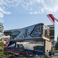 Boutique mobile extensible en vente, 10 pieds, 20 pieds, cadre en acier écologique, bar de conteneurs contemporain, café, villa modulaire de parc