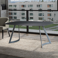 Meubles de salle à manger extensibles et réglables de luxe moderne personnalisés avec pieds en métal, plateau en céramique et table en verre trempé
