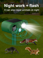 Répulsif Solaire Ultrasonique pour Animaux d'Extérieur, Étanche IPX6, avec Capteur Infrarouge PIR et Lampe Torche, Dissuasion Animale